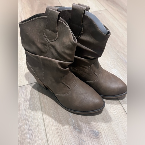 Shoes - Brown Heeled Boots for Women